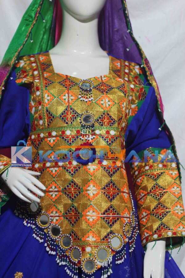 Afghan Dress- Traditional Frock - Afghani Frock Full size Blue