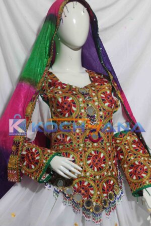 Afghan Dress- Traditional Frock - Afghani Frock Full size White